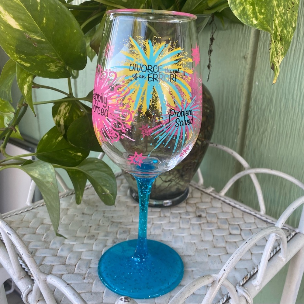 NWOT Box Acrylic Happily Divorced Wine Glass